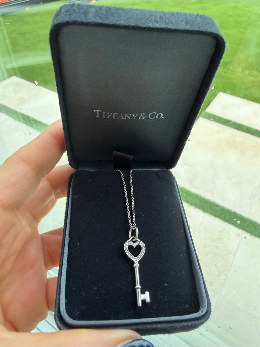 Tiffany & Co. Heart Key Pendant Necklace - Silver